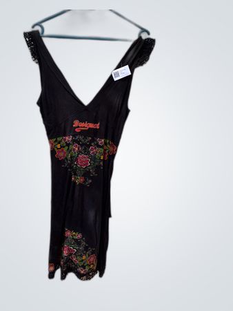 Desigual Embroidered Black Mini Dress