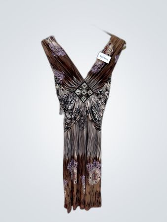 Embroidered Sleeveless V-Neck Mini Dress