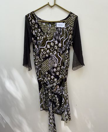 Printed Wrap Mini Dress