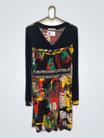 Coraline Graphic Print Long Sleeve Mini Dress