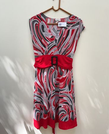 Taboo Abstract Print Wrap Dress