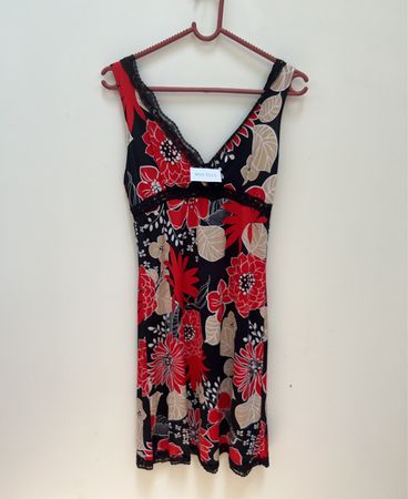 NSD Floral Lace Trim Mini Slip Dress