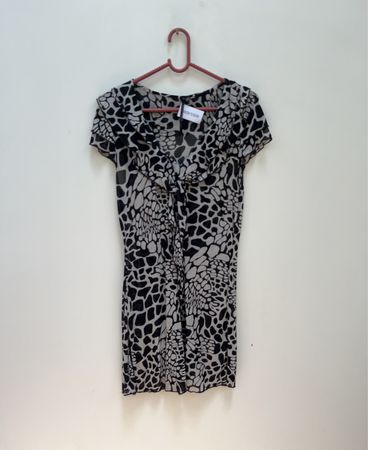 Black and White Animal Print Dress