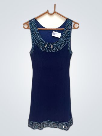 Unbranded Navy Beaded Mini Dress