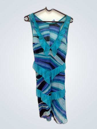 Unbranded Striped Ruffled Mini Dress