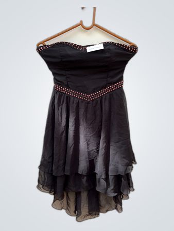 Unbranded Black Strapless Beaded Mini Dress