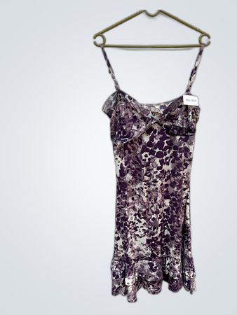 Purple Leopard Print Mini Slip Dress