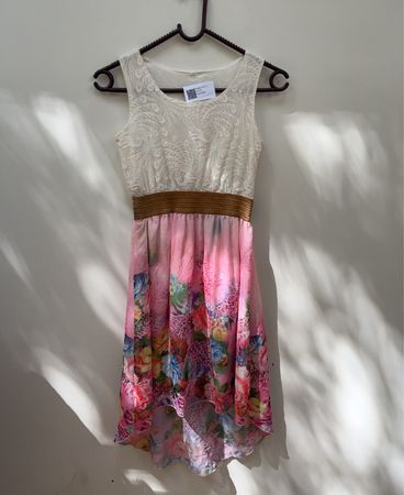 Lace Top Floral Midi Dress