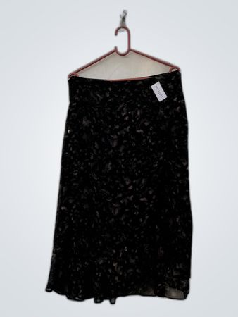 Unbranded Black Leopard Print Midi Skirt