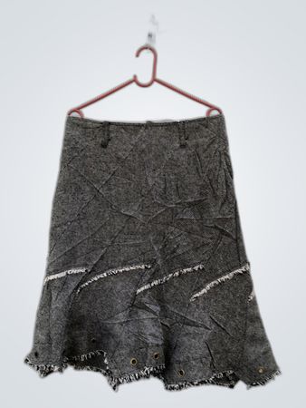 Unbranded Distressed Gray Tweed Mini Skirt