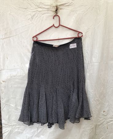 Comme des Garçons Black and White Polka Dot Pleated Skirt