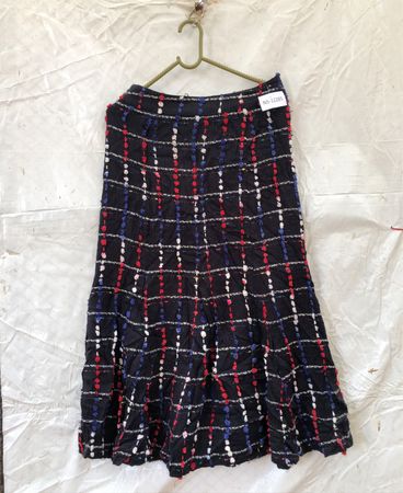 Mathieu Plaid Fringe Skirt