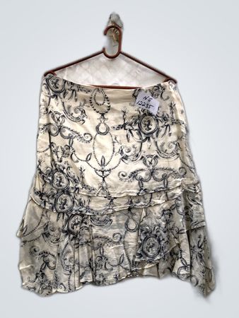Unbranded Baroque Print Ruffle Mini Skirt