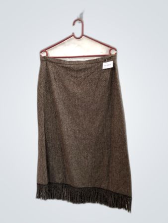 Unbranded Tweed Fringe Midi Skirt