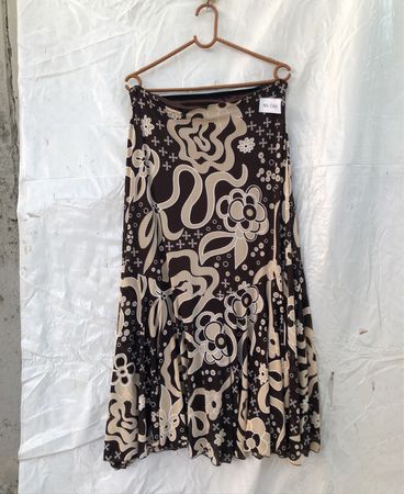 Black and Beige Floral Skirt