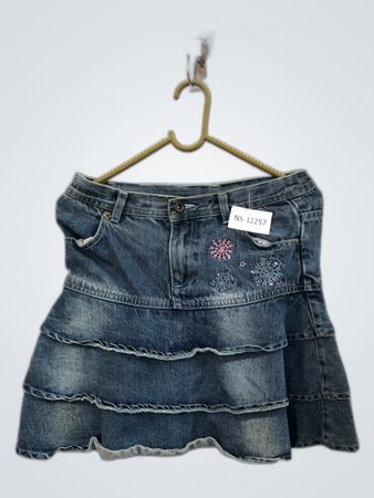 Unbranded Ruffled Denim Mini Skirt