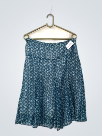 Unbranded Teal Geometric Print Mini Skirt