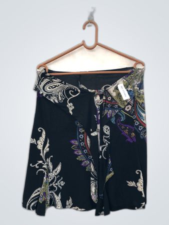 Unbranded Multicolor Paisley Wrap Mini Skirt