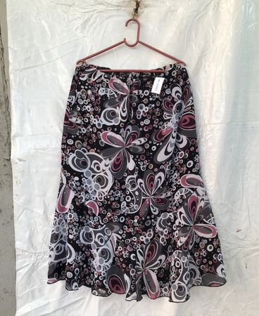 Skirt with Butterfly and Circle Pattern