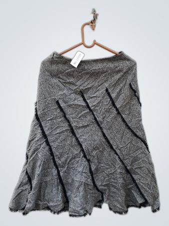 Liberal Gray Tweed Fringe Skirt