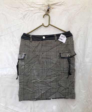 Unbranded Black and White Plaid Mini Skirt