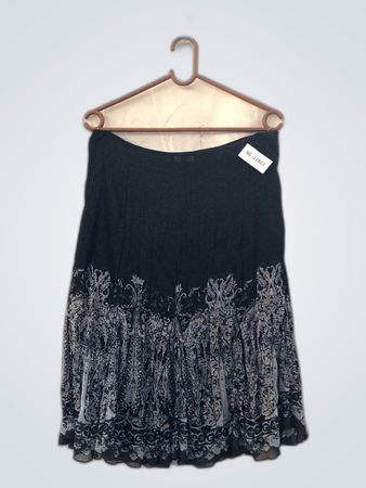 Street One Black Lace Hem Skirt