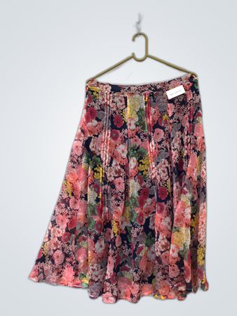 Burton Floral Print Midi Skirt