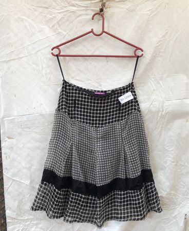 Smart Set Houndstooth Pleated Mini Skirt