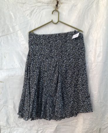 Unbranded Black and White Dotted Pleated Mini Skirt