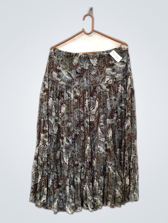 Unbranded Pleated Printed Midi Skirt