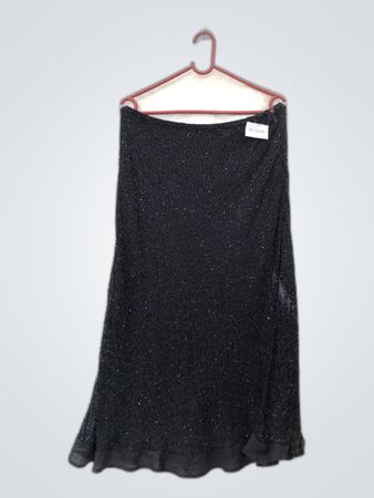 Unbranded Black Sequin Midi Skirt