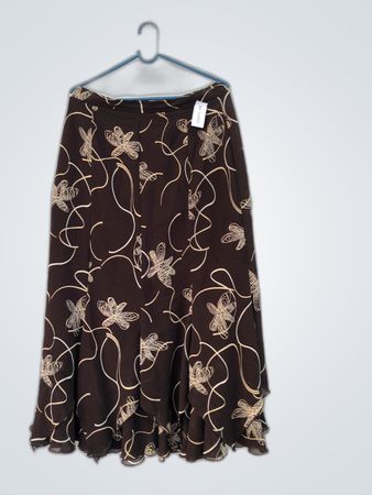 Brown Floral Skirt