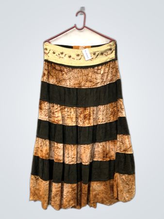 Brown and Black Striped Skirt