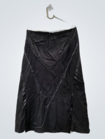 Unbranded Black Satin Flared Skirt