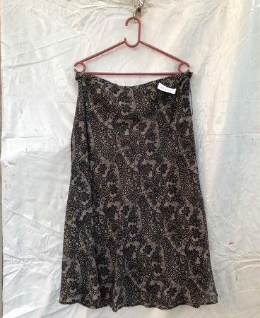 Black and Beige Paisley Skirt