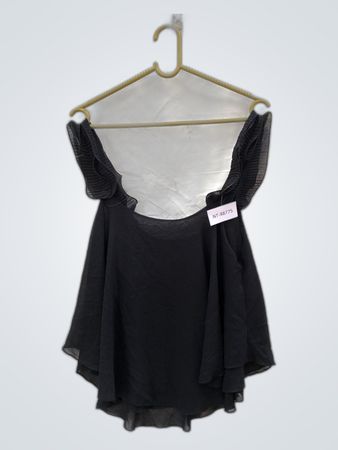 Black Ruffled Sleeveless Chiffon Top