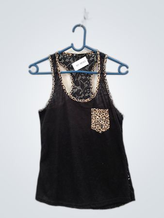 N. Frew Fashion Lace Leopard Print Tank Top