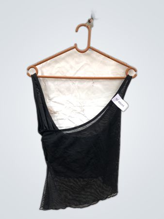 Unbranded Black Mesh One-Shoulder Cami Top
