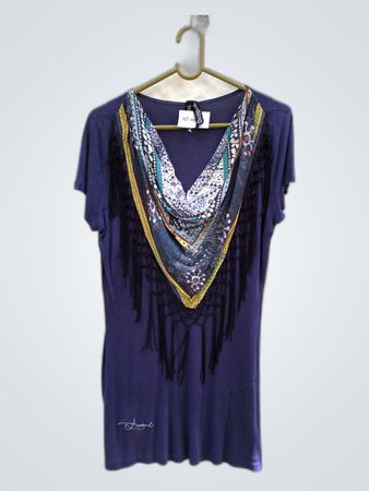 Desigual Fringed Patterned Top