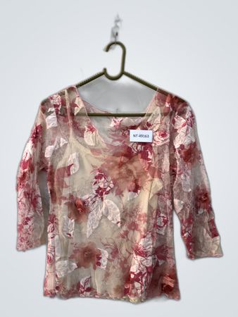 Unbranded Floral Embroidered Sheer Blouse