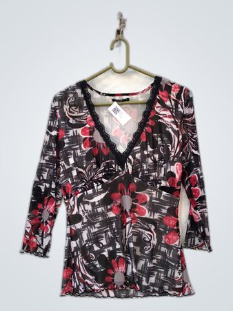 Comme Printed Sheer Blouse