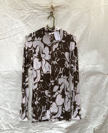 Unbranded Floral Print Long Sleeve Mock Neck Top