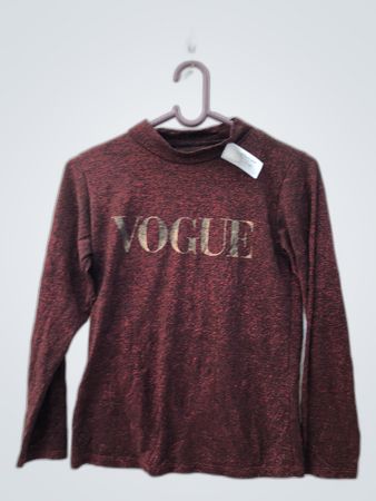 Vogue Graphic Long-Sleeve Turtleneck Sweater