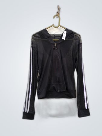 Unbranded Black Mesh Zip-Up Hoodie