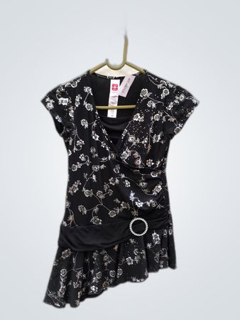Here + There Black Floral Wrap Dress