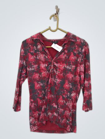 Mer du Nord Patterned Collared Blouse