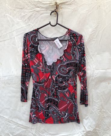 Vivance Paisley Print Long Sleeve Blouse