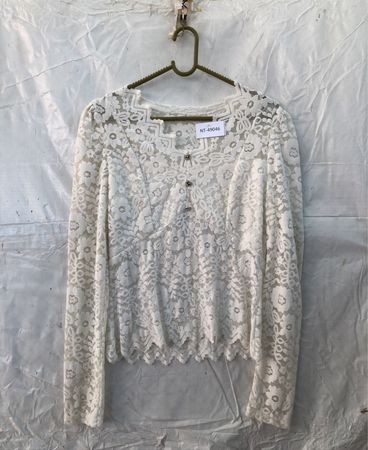 Unbranded White Lace Floral Blouse
