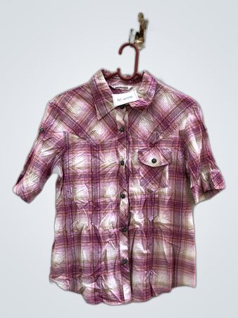 Sky Bomber Plaid Button-Down Shirt