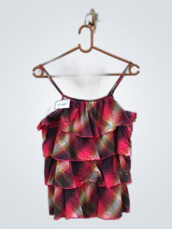 Unbranded Plaid Ruffle Cami Top